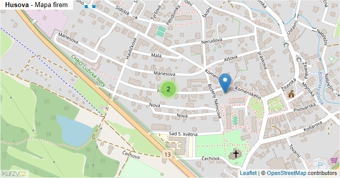 Husova - mapa firem