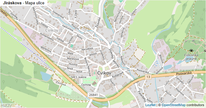 Jiráskova - mapa ulice