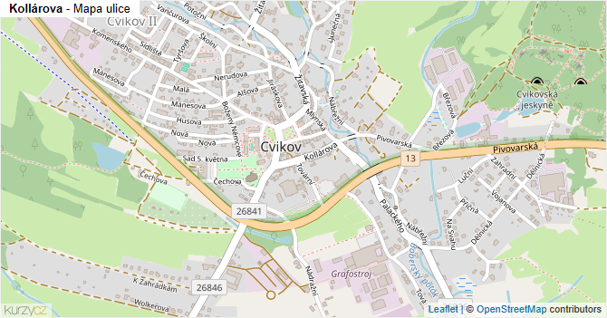 Kollárova - mapa ulice