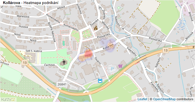 Kollárova - mapa podnikání