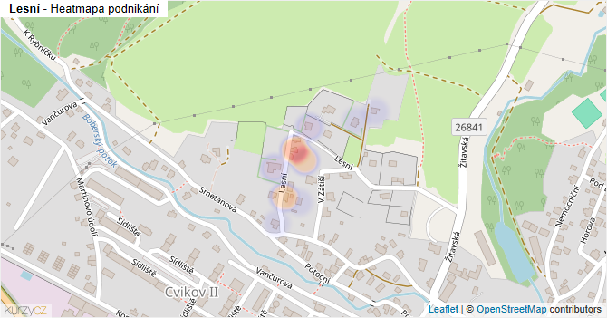 Lesní - mapa podnikání