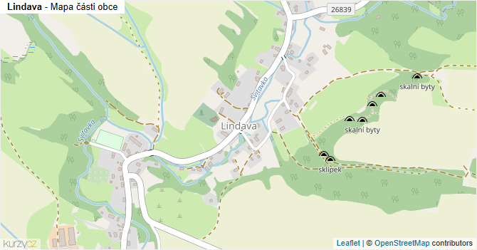 Lindava - mapa části obce