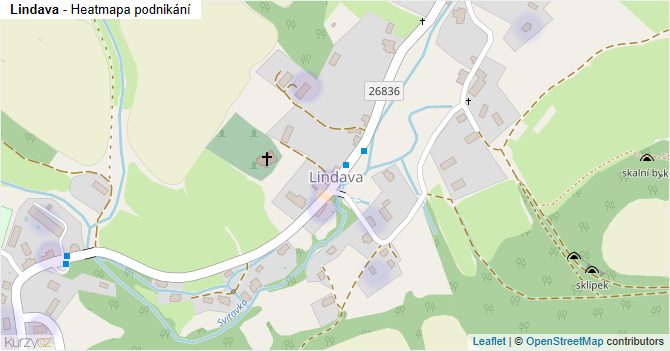 Lindava - mapa podnikání