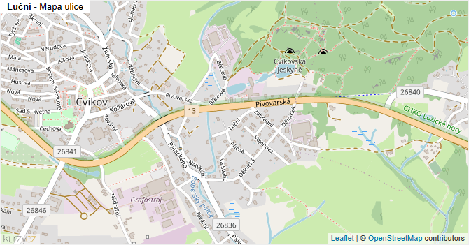 Luční - mapa ulice