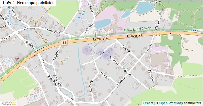 Luční - mapa podnikání