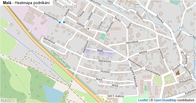 Malá - mapa podnikání