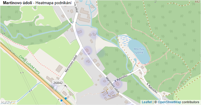 Martinovo údolí - mapa podnikání