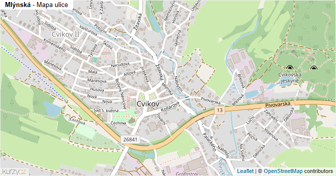 Mlýnská - mapa ulice
