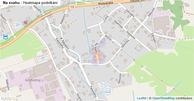 Na svahu - mapa podnikání