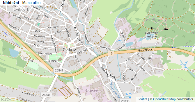 Nábřežní - mapa ulice