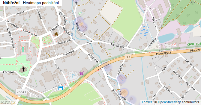 Nábřežní - mapa podnikání
