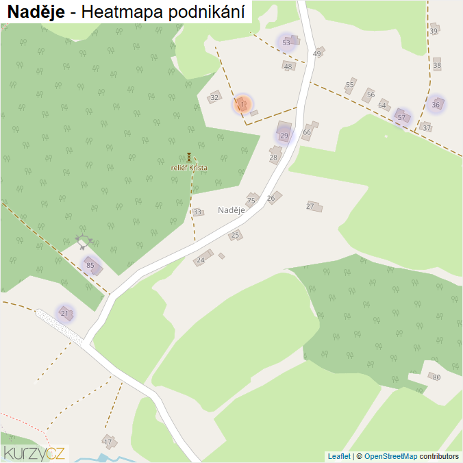 Mapa Naděje - Firmy v části obce.