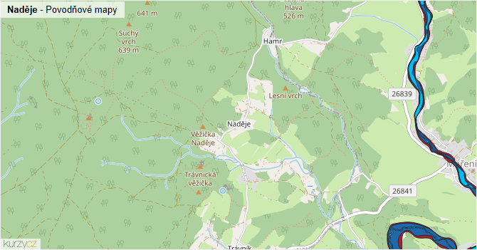 Naděje - záplavové mapy stoleté vody