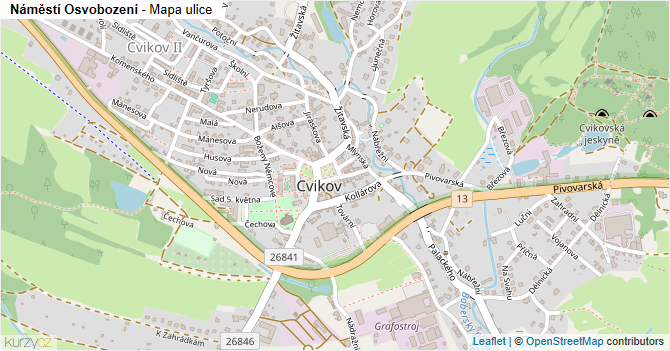Náměstí Osvobození - mapa ulice