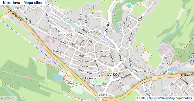 Nerudova - mapa ulice