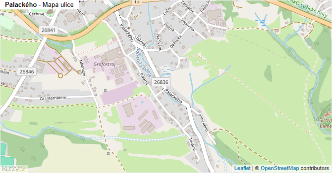 Palackého - mapa ulice