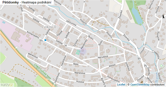 Pětidomky - mapa podnikání