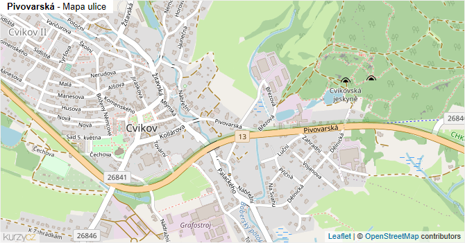 Pivovarská - mapa ulice