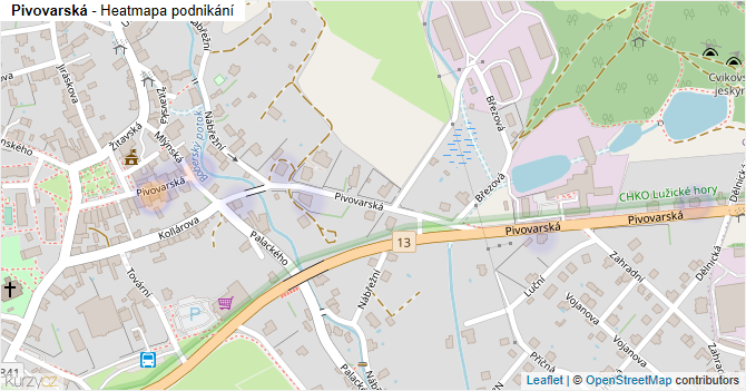 Pivovarská - mapa podnikání