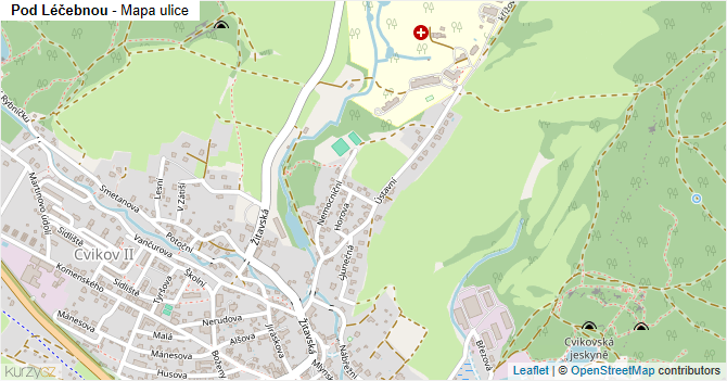 Pod Léčebnou - mapa ulice