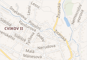 Potoční v obci Cvikov - mapa ulice