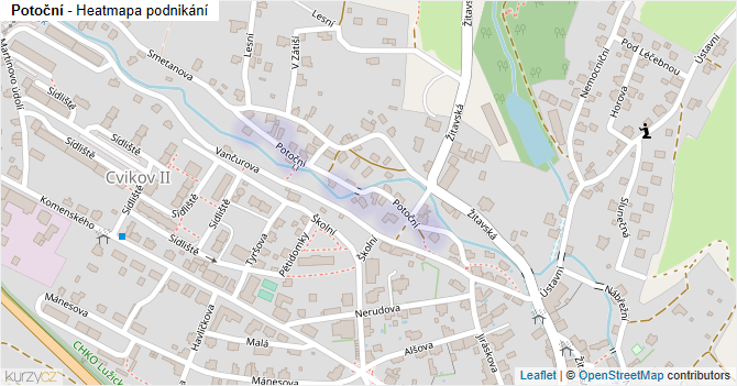Potoční - mapa podnikání