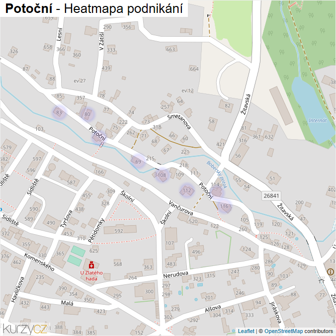 Mapa Potoční - Firmy v ulici.