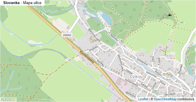 Slovanka - mapa ulice