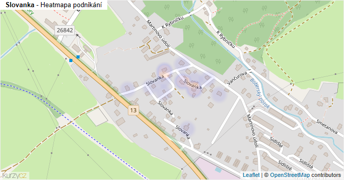 Slovanka - mapa podnikání