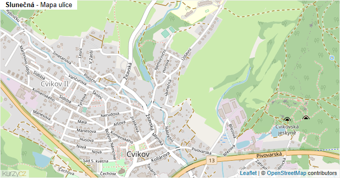 Slunečná - mapa ulice