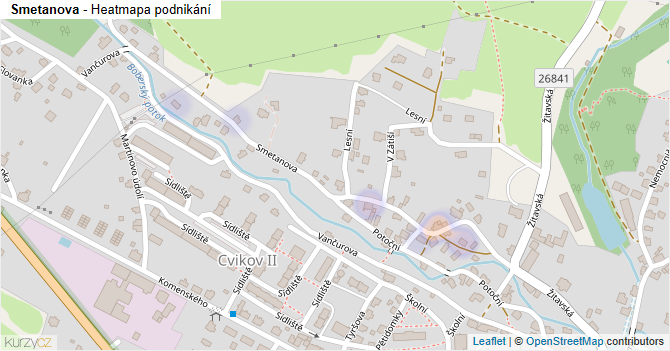 Smetanova - mapa podnikání