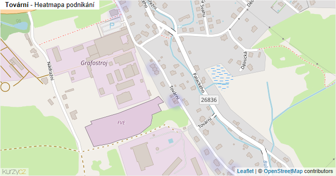 Tovární - mapa podnikání