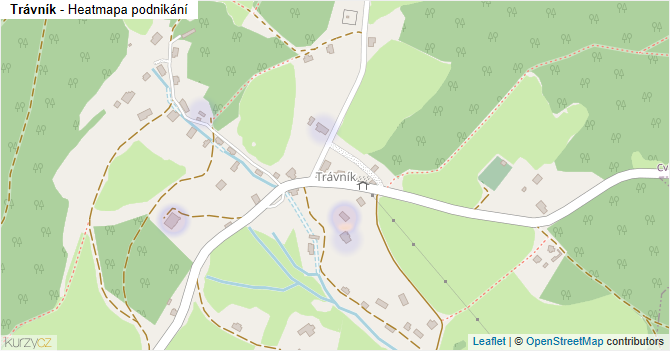 Trávník - mapa podnikání