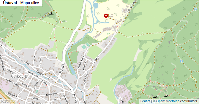 Ústavní - mapa ulice