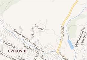 V zátiší v obci Cvikov - mapa ulice
