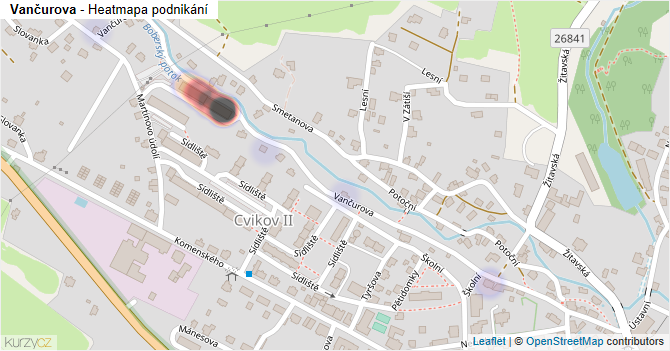 Vančurova - mapa podnikání