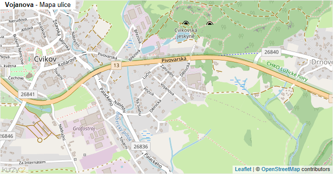 Vojanova - mapa ulice