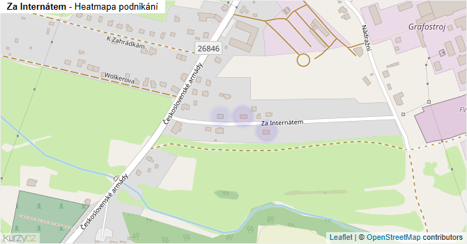 Za Internátem - mapa podnikání
