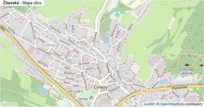 Žitavská - mapa ulice