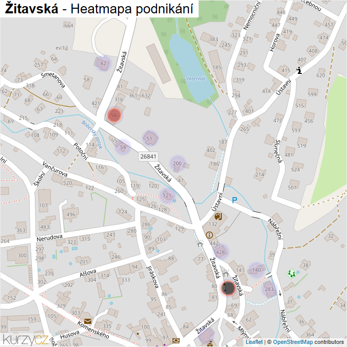 Mapa Žitavská - Firmy v ulici.