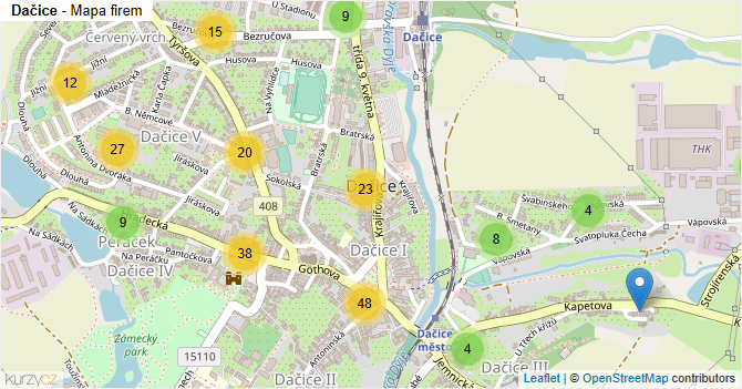 Dačice - mapa firem