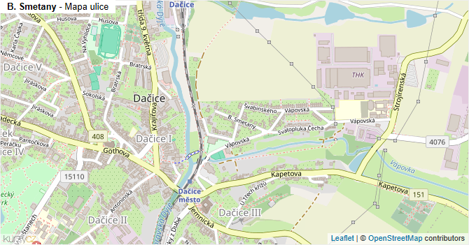 B. Smetany - mapa ulice
