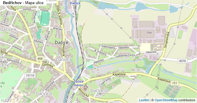 Bedřichov - mapa ulice