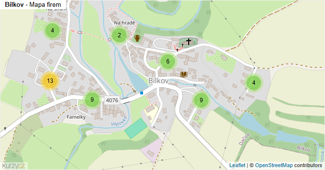 Bílkov - mapa firem