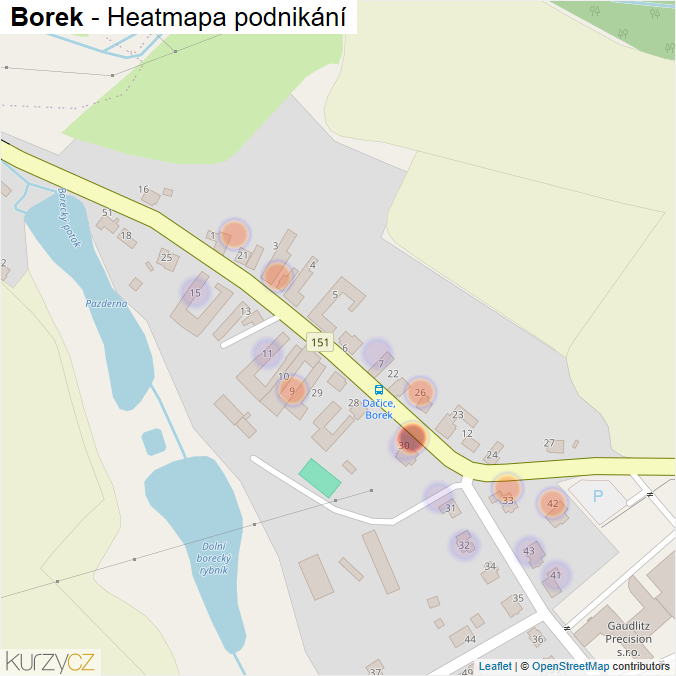 Mapa Borek - Firmy v části obce.