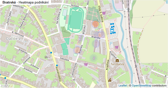Bratrská - mapa podnikání