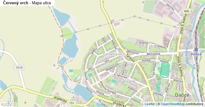 Červený vrch - mapa ulice
