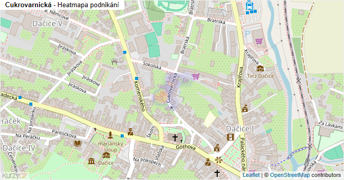 Cukrovarnická - mapa podnikání