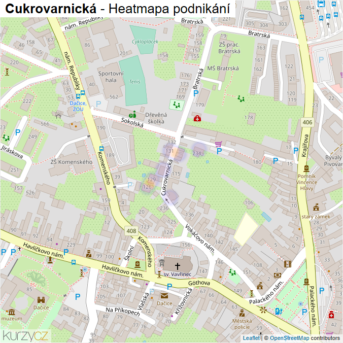 Mapa Cukrovarnická - Firmy v ulici.