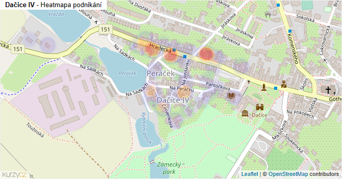 Dačice IV - mapa podnikání